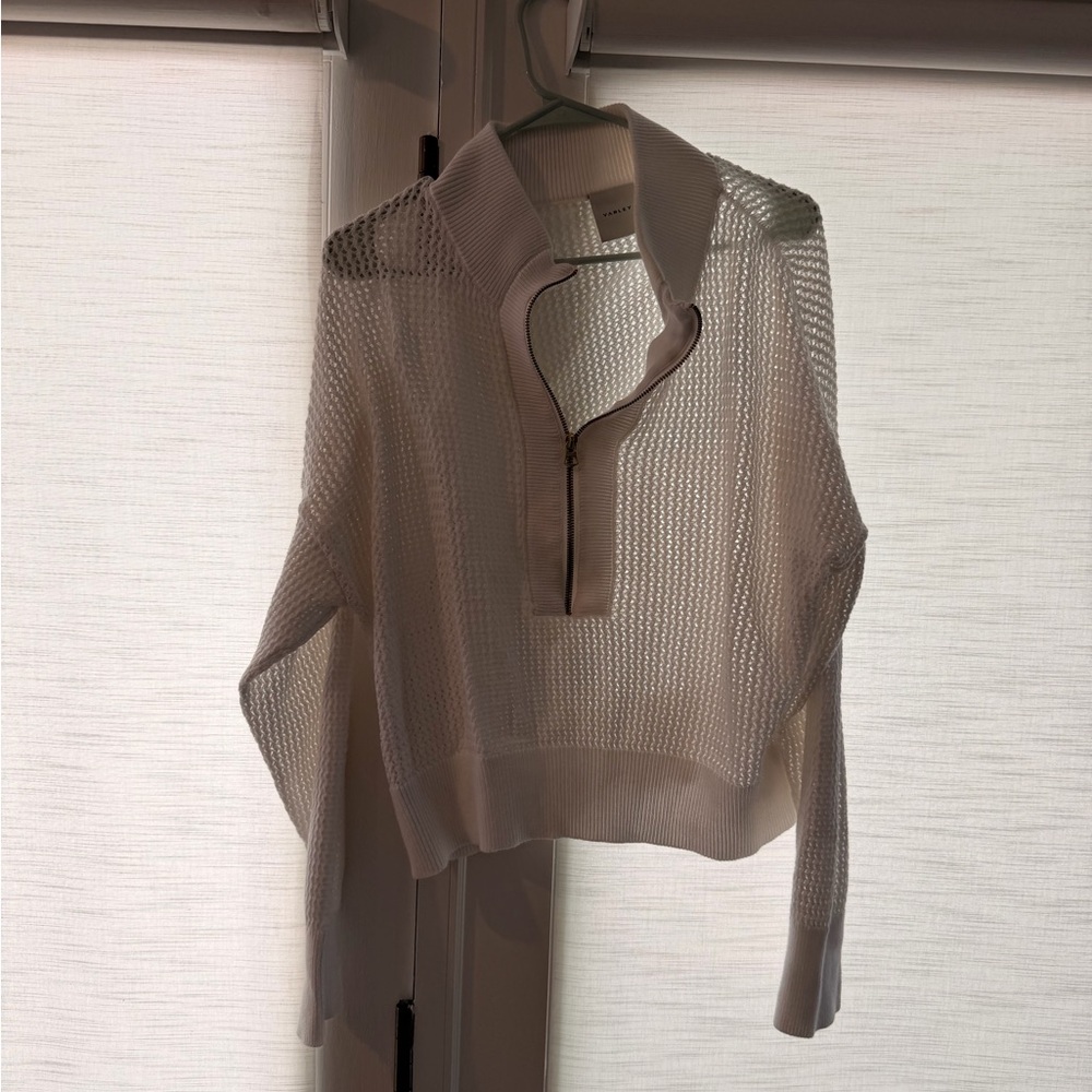 Varley Cream Mesh Sweater